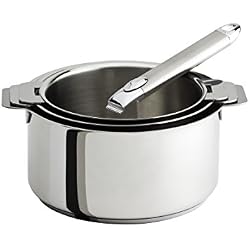 Cristel-S3CZ-Série de 3 casseroles inox 16-18-20cm+ 1 poignée amovible inox ZENITH