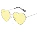Produktbild Persönlichkeit bunte Brille Metall herzförmigen Trend Männer und Frauen Sonnenbrille Silberrahmen marine gelb Zolimx Love Vintage Eye Sonnenbrille Retro Eyewear Fashion Strahlenschutz