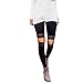 Produktbild VENMO Frauen Spitzen Yoga Fitness Loch Leggings Lauf Gym Stretch Sporthosen Hosen Ripped Holes Taille Pants | Trainingshose Hosen | Patchwork Leggings Bleistifthosen | Sport Fitness Workout Leggins | Elastische Dünne Hosen | Sporthose (Black, L)