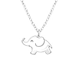 laimons Collar de niña de mujer joyas elefante con cadena 36 cm plata de...