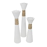 Material: Mangoholz Trendy Wood & Light Trippel weiß Kerzenhalter Teelicht Dekoartikel Holz Tischdekoration Kerze Kerzenständer (Trippel weiß)