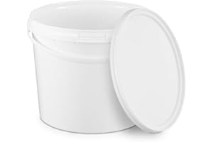 BenBow Secchio con coperchio 5l bianco 20x 5 litri sicuro per gli alimenti, stabile, ermetico, a prova di perdite, inodore - contenitore di plastica, con manico - vuoto