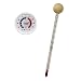 Produktbild Lantelme Set Tee Tassen Glas mit Holzkugel und Universal Klebe Thermometer Teetassenthermometer Temperaturbereich bis 110 °C Teewasser, Wasser, Glasthermometer Made in Germany