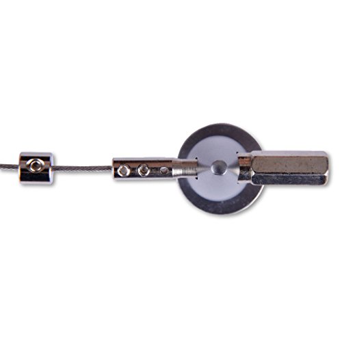 Seilspanngarnitur Niro- Drahtseil Wand + Decke, ca. 5m, Befestigungssystem Gardinen Auswahl: Castello silber – matt - 4