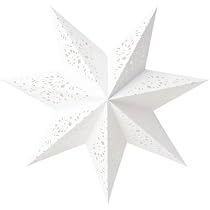 STRALA Leuchtenschirm Ikea Fensterdekoration Stern aus Papier/Pappe, Spitze/weiß, 48 cm Beleuchtung