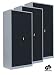 Produktbild Werkstattschrank 3er-Set - Stahlschrank Werkzeugschrank Aktenschrank Büroschrank montiert 195x92x42cm - 3er-Set (anthrazit)