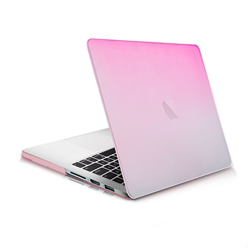 kwmobile Hardcase Laptop Hülle für Apple MacBook Pro Retina 13″ (ab Ende 2012) – Zwei Farben Design Pink Transparent dünne gummierte Schutzhülle Cover Case Tasche - 5