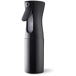 Bouteille de vaporisateur pour les cheveux, Uervoton Continuous Water Bouteille de vaporisation Mister vide, apprivoiser les cheveux le matin, Coiffure, Plantes - 160ml Vaporisateurs vides (noir)