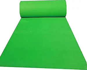 Flooring Store 4 ft x 10 ft (Green) Fabric Floor Carpet Runner for Home D cor, Marriage Ceremeony, Award Function, Religious Event etc.