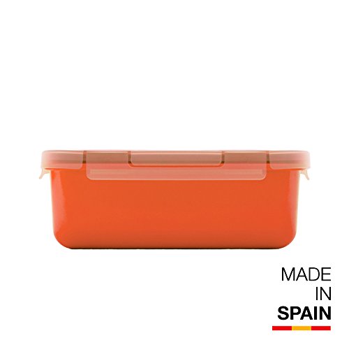 Valira Porta alimentos - Contenedor hermético de 0,75 L hecho en España, color naranja