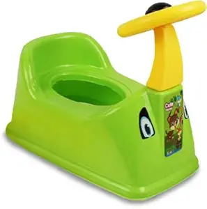 KORBOX Toilet Trainer Potty Training Seat- Chair for Kids- Infant Potty Toilet Chair with Removable Tray & Closing Lid (GREEN)