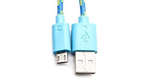 Hosaire Datenkabel Android USB Cable Mehrfarben Nylon Phone USB Kabel für Samsung, HTC, Sony Usw,1m,Blau - 2