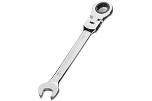 Aoktorkit Metric Tool Flex-Head Ratcheting Wrench 15MM,Professional Chrome Vanadium Ratchet Spanner Steel 72 Teeth 12 Point for DIY,Pipeline,Bicycle Repair and Home Maintance