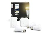 Este pack incluye 3 bombillas LED de casquillo E27 además del puente necesario para el uso del sistema y un mando/interruptor con el que podrás regular las luces a distancia