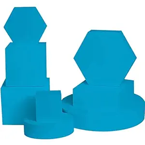 Store2508 Photography Props Photography Blocks Craft Hard Foam Blocks Shapes for Cosmetics, Makeup Tools Flat Lay Photo Shoot for Products Set of 8 (Dark Blue)