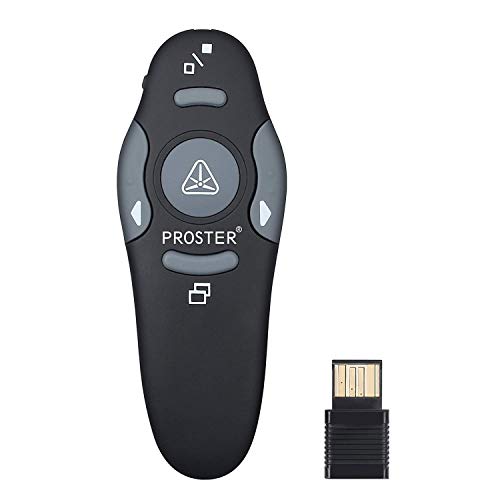 Télécommande 2.4G sans fil Présentateur Proster Présentation PowerPoint Souris de Présentateur avec le Pointeur Laser pour Windows Mac Linux avec l'Etui de sac