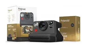 Polaroid Now Black I-Type Instant Camera - Golden Gift Box Camera + Film Bundle (6151)