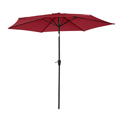 Happy Garden Parasol Droit HAPUNA Rond 2,70m de diamètre Rouge