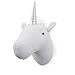 Produktbild Childhome - Kinder Baby Accessoire Wanddekoration Deko Einhorn Unicorn Kopf in Tier Trophäen Stil, 33x15x38cm, perfekt für Das Stilvolle und sichere Kinderzimmer, Weiß