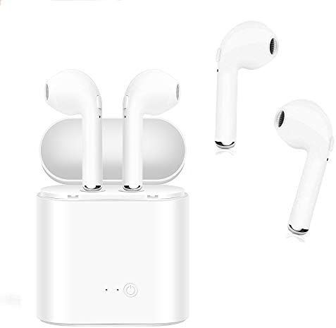 Bluetooth Earbuds, Wireless Headphones, Compatible iPhone X/8/8 Plus 7/7 Plus 6/6s Plus Android, Samsung Smartphones (White)