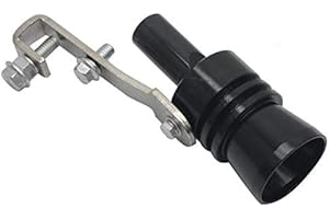 RILOER LanCo Turbo Whistle Exhaust Pipe BOV Blow off Aluminum Simulator Valve (Silver + Black)