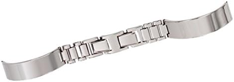 Citime Silver Stainless Steel Strap Replacement for Shiny Finish, Jewelry Clasp Closure, 12mm Band _ S12004