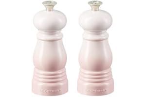 ‎LE CREUSET Le Creuset Kleines Mühlenset, Salz- und Pfeffermühle, ABS-Kunststoff, Je 5 x 5 x 12,1 cm, Keramik-Mahlwerk, Shell Pink, 44900117770000
