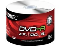 Emtec EKOVRG475016SHR DVD-R Rohlinge (16x Speed, 4,7GB, 50er Cake Box shrink)