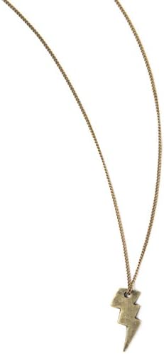 Arizaga Mens Antique Bronze Plated Lightning Bolt Necklace of Length 63.5 cm