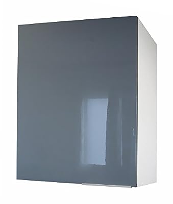 Belenus Berlenus CP6HG Meuble Haut de Cuisine avec 1 Porte Gris Haute Brillance 60 cm