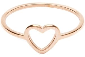 Happiness Boutique Anello Cuore in Oro Rosa | Delicato Anello Bijoux in Acciaio Inossidabil