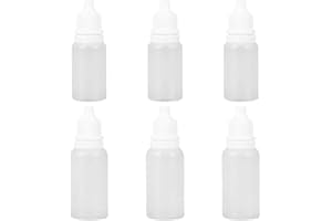 EAVUYIS Flaconcini Contagocce, 6 Pezzi Flaconi Vuoti per Liquidi, 10/15 ml Boccette, Con Contagocce di Plastica per Olio Essenziale