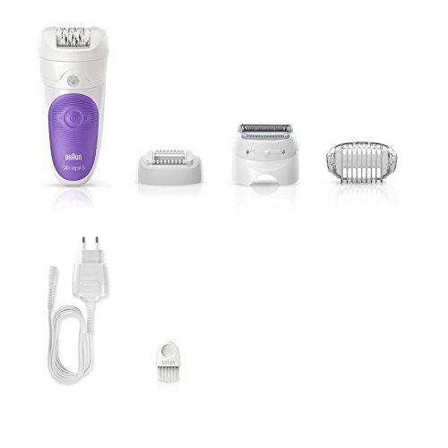 Braun Silk-épil 5 5-Epilierer 5-541, mit Trimmer-, Rasier- und Massageaufsatz, lila - 5