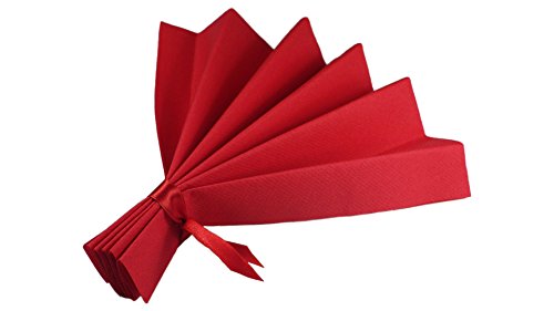 Preisvergleich Produktbild Sepkina Fächerservietten hochwertige Servietten Fertigservietten Dekoration Hochzeit Hochzeitsdekoration Hochzeitsservietten uni rot Fertigservietten (50, S-FC-009-Rot)