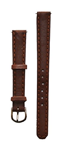Preisvergleich Produktbild Uhrenarmband Damen Leder 12 mm mit 2 Federstegen Braun (0007)