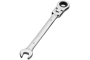 Aoktorkit Metric Tool Flex-Head Ratcheting Wrench 10MM,Professional Chrome Vanadium Ratchet Spanner Steel 72 Teeth 12 Point for DIY,Pipeline,Bicycle Repair and Home Maintance