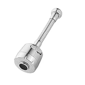 UCRAVO 360 Flexible Water Saving Nozzle Faucet Sprayer Extender (6 inch, Silver)