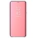 Price comparison product image AIsoar Compatible/Replacement fit Xiaomi Redmi Note 7 Case Mirror Smart Clear View Window Flip Case Cover Slim Multi-Function Mirror S-View Stand flip Folio Full Body Protection Case (Rose Gold)