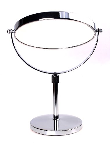 HIMRY Standspiegel Höhenverstellbar 10x Vergrößerung, 8 inch, Kosmetikspiegel 360° drehbar. Verchromten Schminkspiegel Rasierspiegel Badzimmerspiegel, Zweiseitig: Normal+ 10fach Vergrößerung, KXD3114-10x - 4