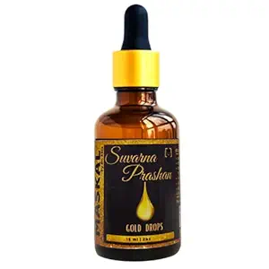 Dr Ektas 15 ml Swarna Prashan (SuvarnaPrashan Drops) Pure 24 CT Gold Ash and 150+ Drops, An Ayurvedic Immunity Booster For Kids