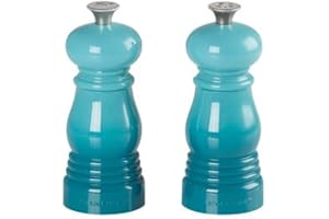 Le Creuset Set de Mini Molinillos de Sal y Pimienta, Plástico ABS, Mecanismo de Cerámica, Anticorrosión, Caribe, 96002500490000