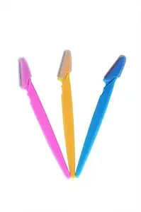 AASA Eyebrow Razor for Women and Girls for Home and Travel Use Set of 3Pcs Multicolor Pack of 1