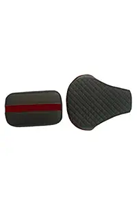 Elegant Custom Fit Bike Seat Cover for New Royal Enfield Classic 350 2021 (Cameo Black & Red)