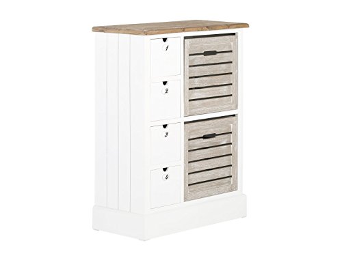 massivum Kommode Russel 66x86x32 cm Paulownia weiß lackiert