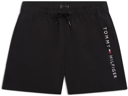 Tommy Hilfiger Costume da Bagno da Bambino, Taglia M, con Coulisse, UB0UB00589, Nero, 8-10 Anni