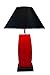 Produktbild Designer Holzlampe Tischlampe Lampe  FINN  in rot mit schwarzem Schirm minimalistischer Stil LAM57
