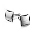 FACILLA® Men's Vintage Silver Square Cufflinks- Retro Etched Edge Design Cuff Links