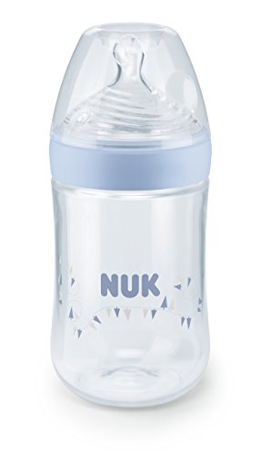 NUK Nature Sense Babyflasche, mit brustähnlichem Silikon-Trinksauger, BPA-frei
