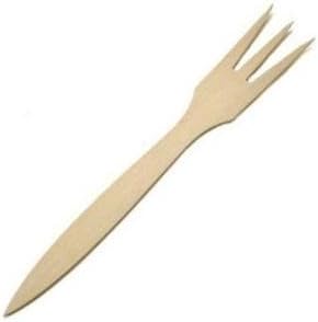 Beech Wood Flat Handle Cooking Fork - 12 Inch