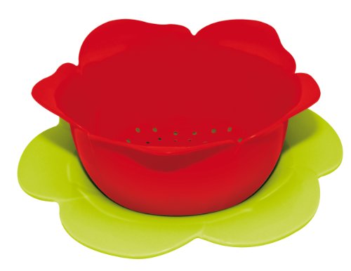 zak!designs 1576-A851 Rosensieb + Untersetzer 23 cm rot/grün
